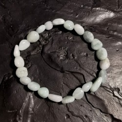 Jadeite de Birmanie - bracelet perles roulées - 4ème chakra